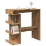 Mesa bar con estante almacenaje roble artisan 100x50x101,5 cm de , Mesas de cocina y de comedor - Ref: Foro24-856759, Precio:...