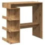 Mesa bar con estante almacenaje roble artisan 100x50x101,5 cm de , Mesas de cocina y de comedor - Ref: Foro24-856759, Precio:...