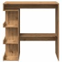 Mesa bar con estante almacenaje roble artisan 100x50x101,5 cm de , Mesas de cocina y de comedor - Ref: Foro24-856759, Precio:...
