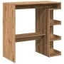Mesa bar con estante almacenaje roble artisan 100x50x101,5 cm de , Mesas de cocina y de comedor - Ref: Foro24-856759, Precio:...