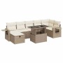 Set de sofás de jardín y cojines 8 piezas ratán sintético beige de , Conjuntos de jardín - Ref: Foro24-3327868, Precio: 593,1...