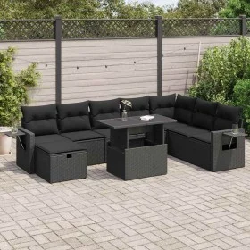 Set de sofás de jardín con cojines 9 pzas ratán sintético negro by , Garden sets - Ref: Foro24-3327875, Price: 640,49 €, Disc...