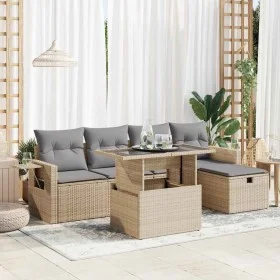 Juego de sofás jardín con cojines 6 pzas ratán sintético beige de , Conjuntos de jardín - Ref: Foro24-3327849, Precio: 489,89...
