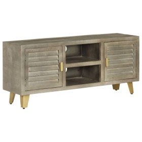 Mueble para TV madera maciza mango con latón gris 110x30x48 cm en Muebles TV | Comprar online en Foru.es