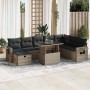 Set de sofás de jardín con cojines 9 pzas ratán sintético gris de , Conjuntos de jardín - Ref: Foro24-3327880, Precio: 598,53...
