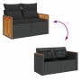 Set sofás jardín y cojines 6 pzas ratán sintético acacia negro de , Conjuntos de jardín - Ref: Foro24-3327660, Precio: 435,96...