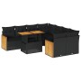 Set sofás jardín y cojines 9 pzas ratán sintético acacia negro de , Conjuntos de jardín - Ref: Foro24-3327688, Precio: 623,73...