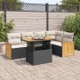 Set sofás jardín y cojines 6 pzas ratán sintético acacia negro de , Conjuntos de jardín - Ref: Foro24-3327710, Precio: 423,90...
