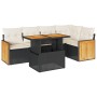 Set sofás jardín y cojines 6 pzas ratán sintético acacia negro de , Conjuntos de jardín - Ref: Foro24-3327710, Precio: 423,90...
