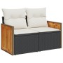 Set sofás jardín y cojines 6 pzas ratán sintético acacia negro de , Conjuntos de jardín - Ref: Foro24-3327710, Precio: 423,90...