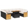 Set sofás jardín y cojines 10 pzas ratán sintético acacia negro de , Conjuntos de jardín - Ref: Foro24-3327752, Precio: 650,0...