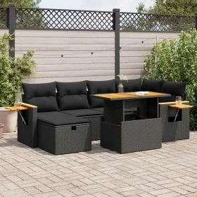 Set de sofás de jardín y cojines 8 piezas ratán sintético negro de , Conjuntos de jardín - Ref: Foro24-3328133, Precio: 518,1...