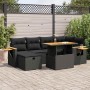 Set de sofás de jardín y cojines 8 piezas ratán sintético negro de , Conjuntos de jardín - Ref: Foro24-3328133, Precio: 548,5...