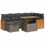 Set de sofás de jardín y cojines 8 piezas ratán sintético gris de , Conjuntos de jardín - Ref: Foro24-3328159, Precio: 499,83...