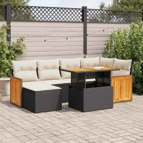 Set sofás jardín y cojines 8 pzas ratán sintético acacia negro von , Gartensets - Ref: Foro24-3327731, Preis: 466,03 €, Rabat...