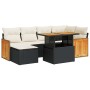 Set sofás jardín y cojines 8 pzas ratán sintético acacia negro de , Conjuntos de jardín - Ref: Foro24-3327731, Precio: 466,37...