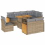 Set sofás jardín y cojines 9 pzas ratán sintético acacia beige de , Conjuntos de jardín - Ref: Foro24-3327727, Precio: 647,87...