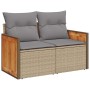 Set sofás jardín y cojines 9 pzas ratán sintético acacia beige de , Conjuntos de jardín - Ref: Foro24-3327727, Precio: 647,87...