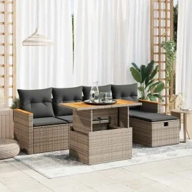 Set de muebles de jardín 6 pzas y cojines ratán sintético gris de , Conjuntos de jardín - Ref: Foro24-3328110, Precio: 386,81...