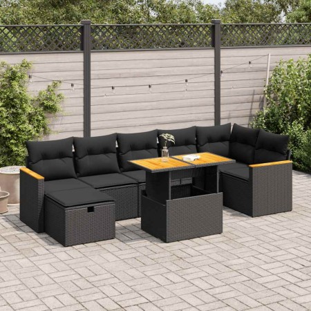 Set de muebles de jardín 5 pzas y cojines ratán sintético negro de , Conjuntos de jardín - Ref: Foro24-3328119, Precio: 556,9...