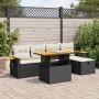 Set de sofás de jardín 6 piezas y cojines ratán sintético negro de , Conjuntos de jardín - Ref: Foro24-3328127, Precio: 401,0...