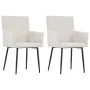 Sillas de comedor con reposabrazos 2 uds tela color crema de , Sillas de comedor - Ref: Foro24-282061, Precio: 153,66 €, Desc...