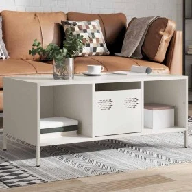 Mesa de centro acero laminado en frío blanco 101,5x50x43,5 cm by , Coffee table - Ref: Foro24-851279, Price: 123,40 €, Discou...