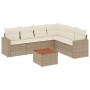 Set sofás de jardín 7 piezas y cojines ratán sintético beige en Conjuntos de jardín | Comprar online en Foru.es