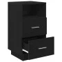 Mesilla de noche con 2 cajones negro 36x36x68 cm de , Mesitas de noche - Ref: Foro24-858580, Precio: 60,50 €, Descuento: %