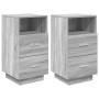 Mesillas de noche 2 uds con 2 cajones gris sonoma 36x36x68 cm de , Mesitas de noche - Ref: Foro24-858589, Precio: 120,89 €, D...