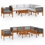 Muebles de jardín 7 pzas cojines crema madera maciza de acacia de vidaXL, Conjuntos de jardín - Ref: Foro24-3057889, Precio: ...