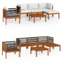 Muebles de jardín 6 pzas cojines crema madera maciza de acacia de vidaXL, Conjuntos de jardín - Ref: Foro24-3057880, Precio: ...