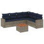 Set de sofás de jardín 7 pzas con cojines ratán sintético gris en Conjuntos de jardín | Comprar online en Foru.es