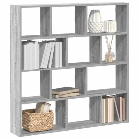 Estante cubo de pared 12 compartimentos madera gris sonoma de , Estantes y estanterías - Ref: Foro24-860009, Precio: 69,51 €,...