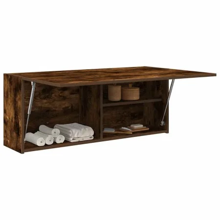 Mueble pared baño madera ingeniería roble ahumado 100x25x40 cm de , Tocadores de baño - Ref: Foro24-860107, Precio: 72,50 €, ...