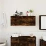Mueble pared baño madera ingeniería roble ahumado 100x25x40 cm de , Tocadores de baño - Ref: Foro24-860107, Precio: 72,50 €, ...