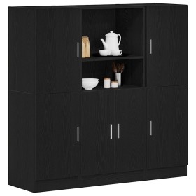 Mueble de cocina 3 piezas madera contrachapada negro de , Estantes y estanterías - Ref: Foro24-3324152, Precio: 277,36 €, Des...
