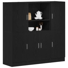 Mueble de cocina 3 piezas madera contrachapada negro de , Estantes y estanterías - Ref: Foro24-3324152, Precio: 286,21 €, Des...