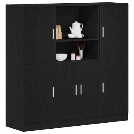 Mueble de cocina 3 piezas madera contrachapada negro de , Estantes y estanterías - Ref: Foro24-3324152, Precio: 277,36 €, Des...