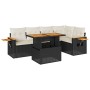 Set sofás jardín y cojines 5 pzas ratán sintético acacia negro de , Conjuntos de jardín - Ref: Foro24-3327598, Precio: 429,01...