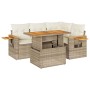 Set sofás jardín y cojines 4 pzas ratán sintético acacia beige de , Conjuntos de jardín - Ref: Foro24-3327593, Precio: 432,77...