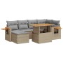 Set sofás jardín y cojines 7 pzas ratán sintético acacia beige de , Conjuntos de jardín - Ref: Foro24-3327622, Precio: 506,05...