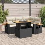 Set sofás jardín y cojines 4 pzas ratán sintético acacia negro de , Conjuntos de jardín - Ref: Foro24-3327591, Precio: 377,27...