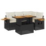 Set sofás jardín y cojines 4 pzas ratán sintético acacia negro de , Conjuntos de jardín - Ref: Foro24-3327591, Precio: 377,27...