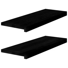 Alféizares de ventana 2 uds madera maciza roble marrón oscuro de , Alfombrillas para escalones - Ref: Foro24-4009189, Precio:...