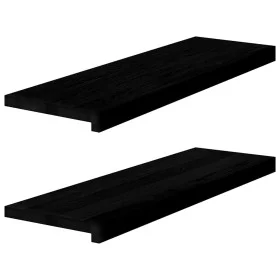 Alféizares de ventana 2 uds madera maciza roble marrón oscuro de , Alfombrillas para escalones - Ref: Foro24-4009182, Precio:...