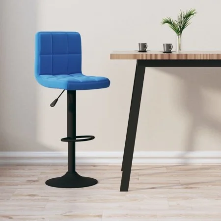 Taburete de cocina de terciopelo azul de , Taburetes de cocina - Ref: Foro24-334298, Precio: 71,83 €, Descuento: %