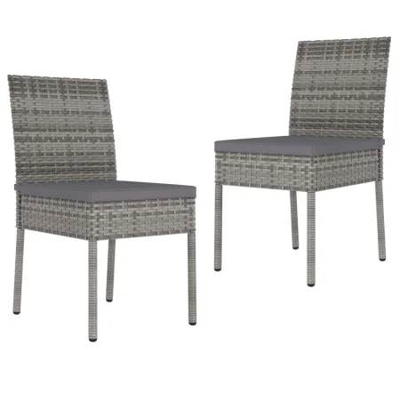 Garten-Esszimmerstühle, 2 Einheiten, graues synthetisches Rattan von vidaXL, Gartenstühle - Ref: Foro24-315108, Preis: 100,51...