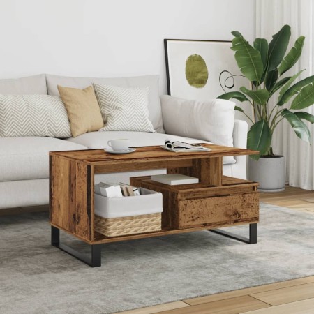 Mesa de centro madera ingeniería madera envejecida 90x49x45 cm de , Mesas de centro - Ref: Foro24-857454, Precio: 86,66 €, De...