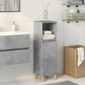 Armario de baño madera contrachapada gris hormigón 30x30x100 cm de , Muebles de baño - Ref: Foro24-857107, Precio: 46,37 €, D...